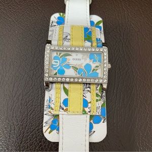 Guess Women Watch - Yellow/Blue Floral